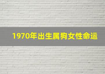 1970年出生属狗女性命运