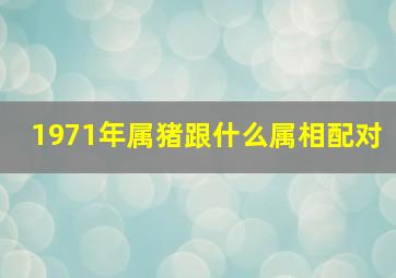 1971年属猪跟什么属相配对