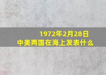 1972年2月28日中美两国在海上发表什么