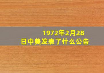 1972年2月28日中美发表了什么公告