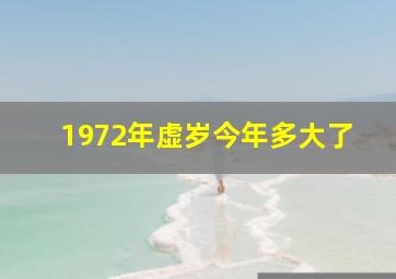 1972年虚岁今年多大了