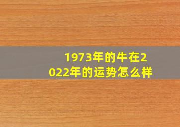 1973年的牛在2022年的运势怎么样