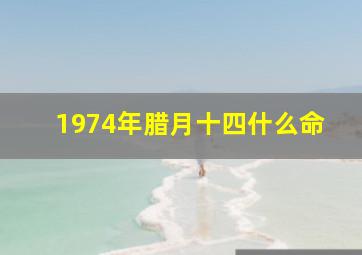 1974年腊月十四什么命