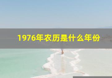 1976年农历是什么年份