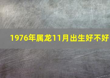 1976年属龙11月出生好不好