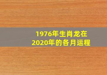 1976年生肖龙在2020年的各月运程