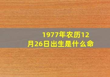 1977年农历12月26日出生是什么命