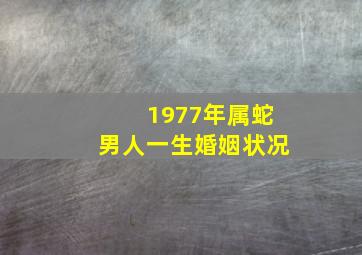 1977年属蛇男人一生婚姻状况