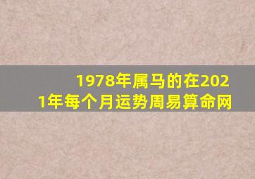 1978年属马的在2021年每个月运势周易算命网