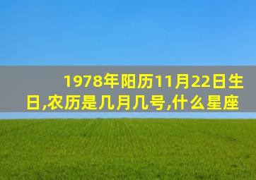 1978年阳历11月22日生日,农历是几月几号,什么星座