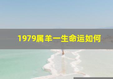 1979属羊一生命运如何