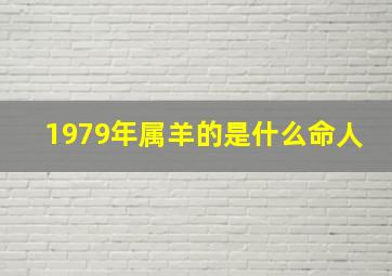 1979年属羊的是什么命人