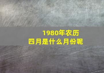 1980年农历四月是什么月份呢