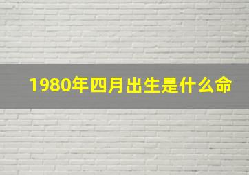 1980年四月出生是什么命