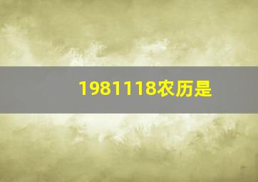 1981118农历是