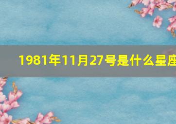 1981年11月27号是什么星座