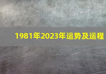 1981年2023年运势及运程