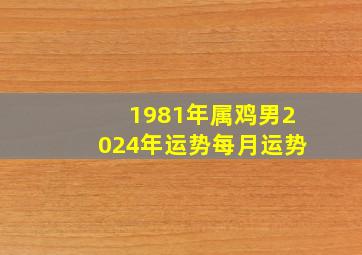 1981年属鸡男2024年运势每月运势