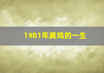 1981年属鸡的一生