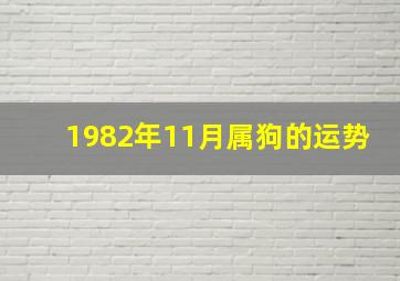 1982年11月属狗的运势