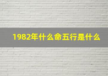 1982年什么命五行是什么