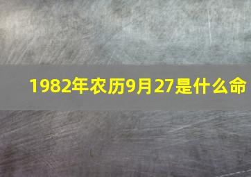 1982年农历9月27是什么命