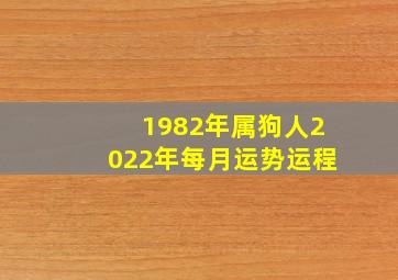 1982年属狗人2022年每月运势运程