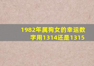 1982年属狗女的幸运数字用1314还是1315