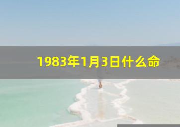 1983年1月3日什么命