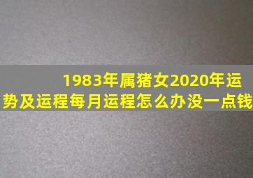 1983年属猪女2020年运势及运程每月运程怎么办没一点钱