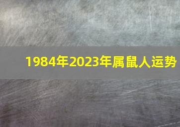 1984年2023年属鼠人运势