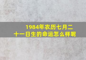 1984年农历七月二十一日生的命运怎么样呢