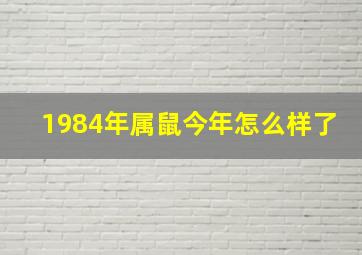 1984年属鼠今年怎么样了