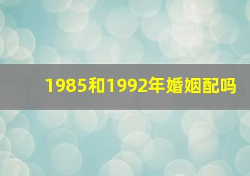 1985和1992年婚姻配吗