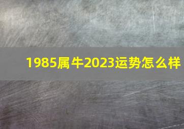 1985属牛2023运势怎么样