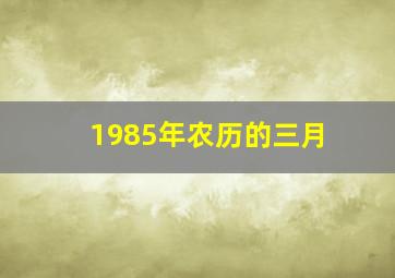 1985年农历的三月