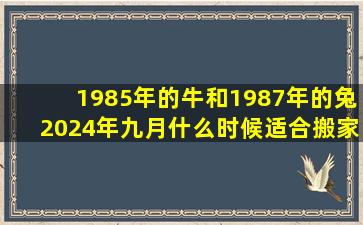 1985年的牛和1987年的兔2024年九月什么时候适合搬家