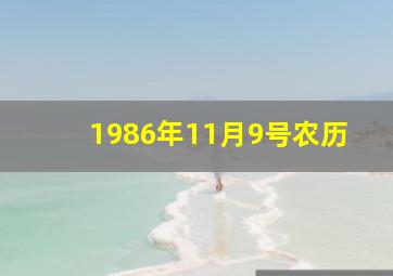 1986年11月9号农历