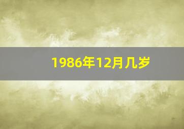 1986年12月几岁