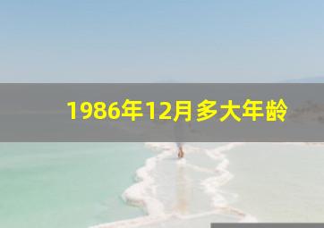 1986年12月多大年龄