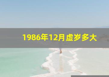 1986年12月虚岁多大