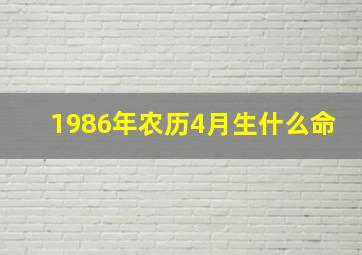 1986年农历4月生什么命