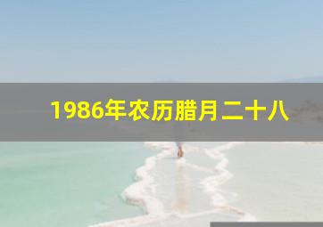 1986年农历腊月二十八