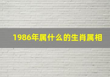 1986年属什么的生肖属相