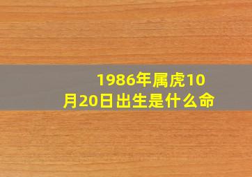 1986年属虎10月20日出生是什么命