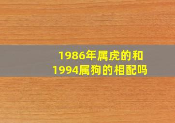 1986年属虎的和1994属狗的相配吗