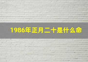 1986年正月二十是什么命