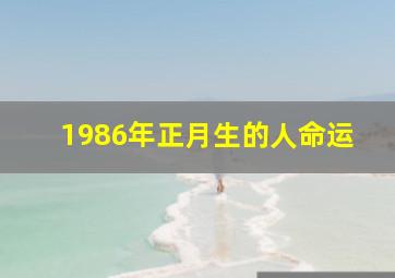 1986年正月生的人命运