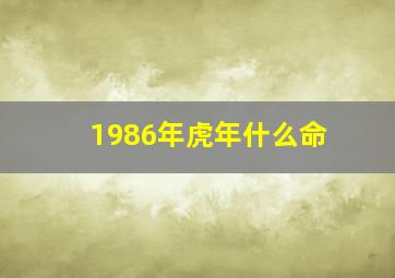 1986年虎年什么命