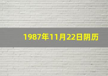 1987年11月22日阴历